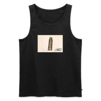 Azzo - Männer Premium Bio Tank Top - Schwarz - Vorne - Michal (187cm)