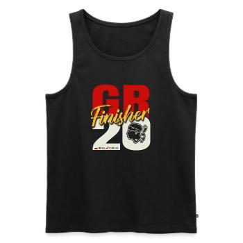 GR20 Finisher cadeau randonnée Corse - Débardeur bio Premium Homme - noir - Devant - Michal (187cm)