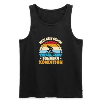 Kein Strom - Männer Premium Bio Tank Top - Schwarz - Vorne - Michal (187cm)