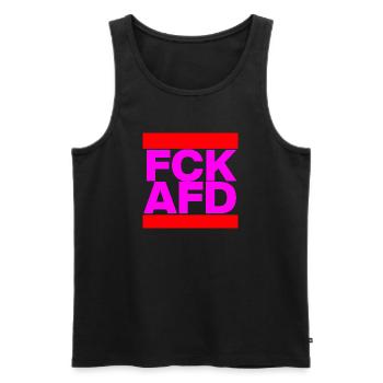 FCK AFD, NIE WIEDER IST JETZT, NO NZS, NO AFD PINK - Men's Premium Organic Tank Top - black - Front - Michal (187cm)