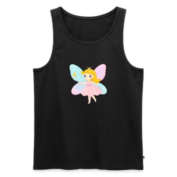 Kleine Fee im rosa Kleid mit Zauberstab – Magie - Männer Premium Bio Tank Top - Schwarz - Vorne - Michal (187cm)