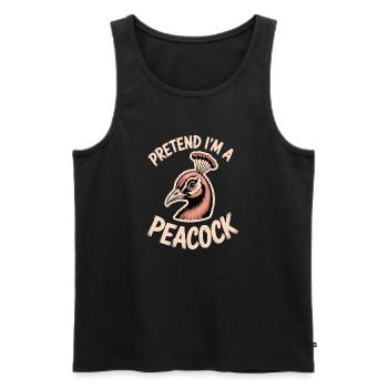 Paroles du paon Oiseau Paon Drôle de cadeau de paon - Débardeur bio Premium Homme - noir - Devant - Michal (187cm)