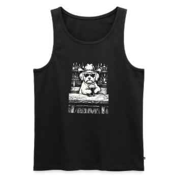 Cowboy Dog Bière Drôle Maltheser - Débardeur bio Premium Homme - noir - Devant - Michal (187cm)