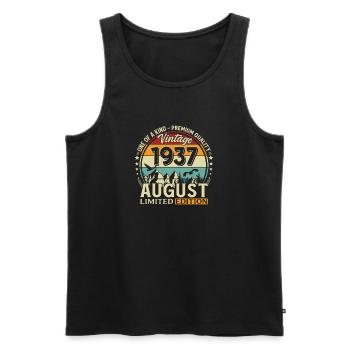 89th Birthday Gift Husband Original 1937 August - Men's Premium Organic Tank Top - black - Front - Michal (187cm)