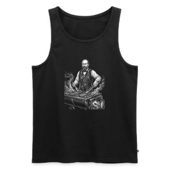 James Un barbecue grillé - Débardeur bio Premium Homme - noir - Devant - Michal (187cm)