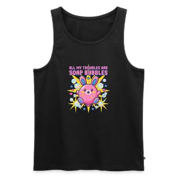 All My Troubles Are Soap Bubbles - Männer Premium Bio Tank Top - Schwarz - Vorne - Michal (187cm)
