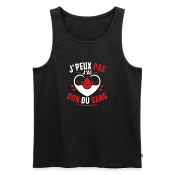 J'peux pas j'ai don du sang - Débardeur bio Premium Homme - noir - Devant - Michal (187cm)