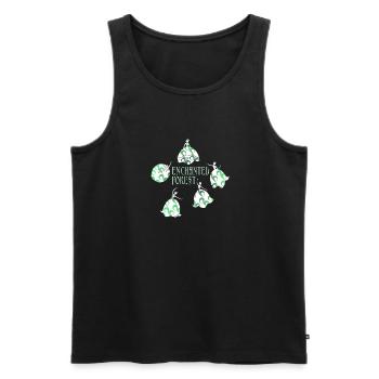Forêt enchantée – Muguet-de-Vallée dansante - Débardeur bio Premium Homme - noir - Devant - Michal (187cm)