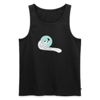 Chemise Surfer Girl avec illustration - Débardeur bio Premium Homme - noir - Devant - Michal (187cm)