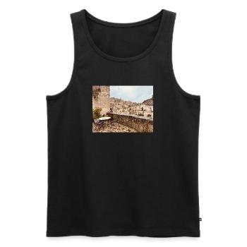 Vue en terrasses de la vieille ville - Débardeur bio Premium Homme - noir - Devant - Michal (187cm)