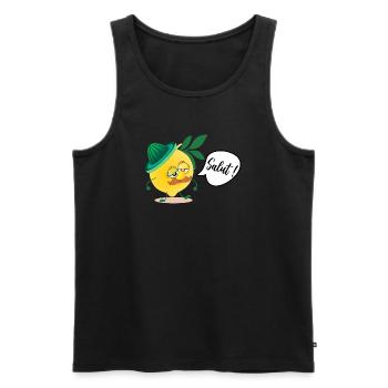 Citron Moustache Papa - Débardeur bio Premium Homme - noir - Devant - Michal (187cm)