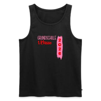 Grundschule 1. Klasse 2026 - Männer Premium Bio Tank Top - Schwarz - Vorne - Michal (187cm)