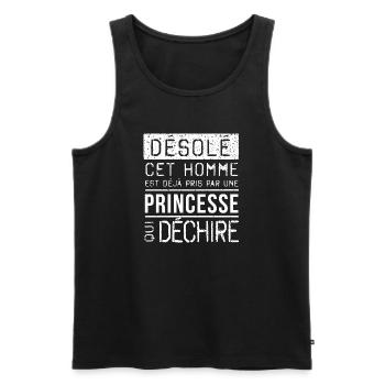 Desole Cet Homme Est Deja Pris Par Une Princess... - Débardeur bio Premium Homme - noir - Devant - Michal (187cm)