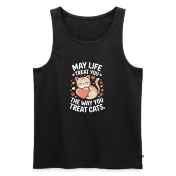 Chat peut te gâter Chats Maman de chat Chats - Débardeur bio Premium Homme - noir - Devant - Michal (187cm)