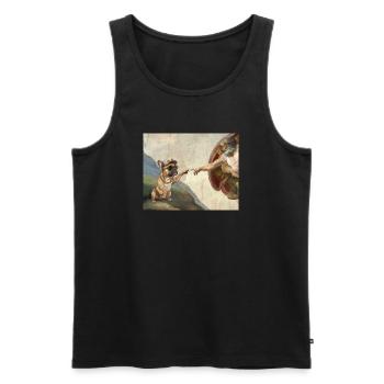 Dog God Hand French Bulldog Dog meme - Men's Premium Organic Tank Top - black - Front - Michal (187cm)