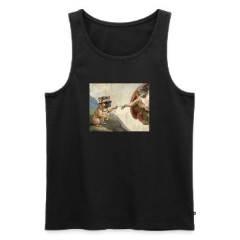 Mème du chien God God Hand du chien bouledogue français - Débardeur bio Premium Homme - noir - Devant - Michal (187cm)