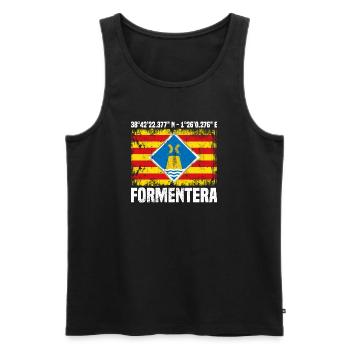 Formentera Koordinaten - Männer Premium Bio Tank Top - Schwarz - Vorne - Michal (187cm)