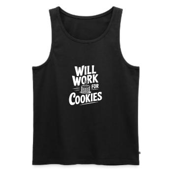 Ça marchera pour les cookies - Débardeur bio Premium Homme - noir - Devant - Michal (187cm)