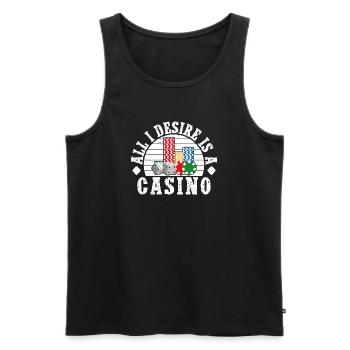 Joueur de casino : tout ce que je désire, c’est un jeu d’argent - Débardeur bio Premium Homme - noir - Devant - Michal (187cm)