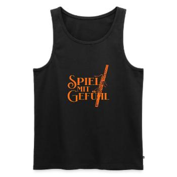 Fagott -Spiel mit Gefühl für Fagottist Fagottistin - Männer Premium Bio Tank Top - Schwarz - Vorne - Michal (187cm)