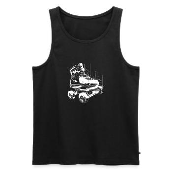 Graphisme des patins à roulettes - Débardeur bio Premium Homme - noir - Devant - Michal (187cm)
