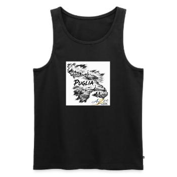Azzo Puglia Skizzenkarte  - Männer Premium Bio Tank Top - Schwarz - Vorne - Michal (187cm)