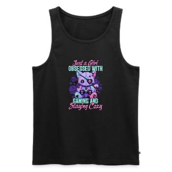 Pastel Goth Soft Goth Gaming Gamer - Men's Premium Organic Tank Top - black - Front - Michal (187cm)