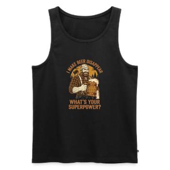 Je fais disparaître la bière Craft Beer - Débardeur bio Premium Homme - noir - Devant - Michal (187cm)
