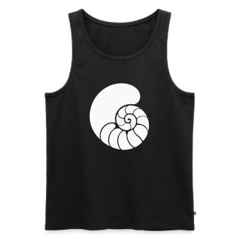 Dessin de coquillage en spirale de mer - Débardeur bio Premium Homme - noir - Devant - Michal (187cm)