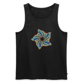 Orbital Blossom – Strange Attractor - Men's Premium Organic Tank Top - black - Front - Michal (187cm)