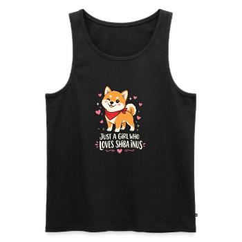 La fille aime Shiba Inus Doge Kawaii Maman - Débardeur bio Premium Homme - noir - Devant - Michal (187cm)