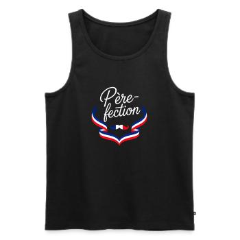 Père-fection Papa Français Fête Des Pères - Débardeur bio Premium Homme - noir - Devant - Michal (187cm)