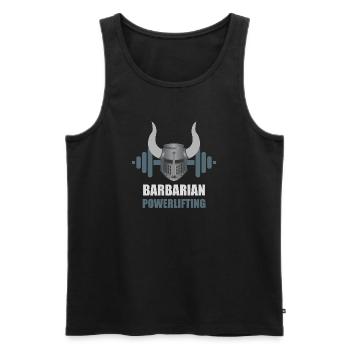 Entraînement de powerlifting Barbarian Warrior - Débardeur bio Premium Homme - noir - Devant - Michal (187cm)