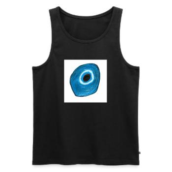 Blue eye in a circle shape - Men's Premium Organic Tank Top - black - Front - Michal (187cm)
