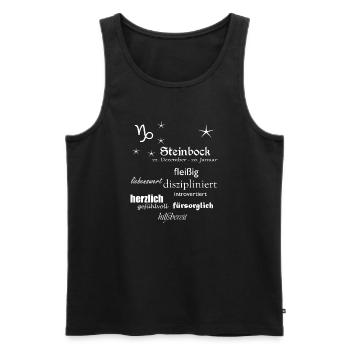 Steinbock_Sternzeichen - Männer Premium Bio Tank Top - Schwarz - Vorne - Michal (187cm)