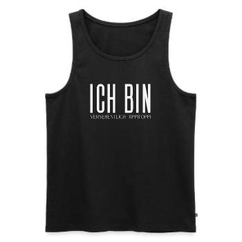 Ich bin versehentlich tippitoppi - Männer Premium Bio Tank Top - Schwarz - Vorne - Michal (187cm)