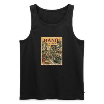 Hanoi Vietnam Sunset - Men's Premium Organic Tank Top - black - Front - Michal (187cm)