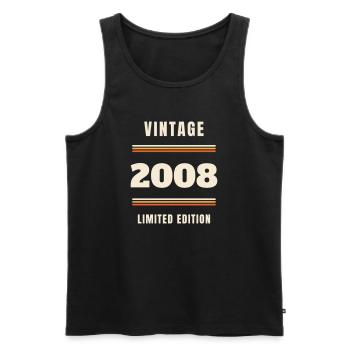Vintage 2008 - 18th Birthday Vintage Gift - Men's Premium Organic Tank Top - black - Front - Michal (187cm)