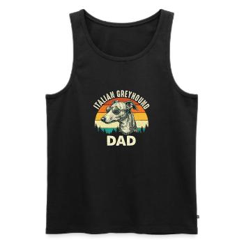 Italian Greyhound Dad Proud Iggy Owner - Men's Premium Organic Tank Top - black - Front - Michal (187cm)