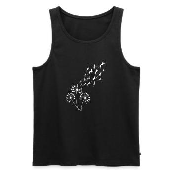 Lévrier pissenlit, lévrier floral - Débardeur bio Premium Homme - noir - Devant - Michal (187cm)