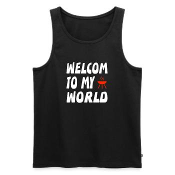 Grill - Men's Premium Organic Tank Top - black - Front - Michal (187cm)