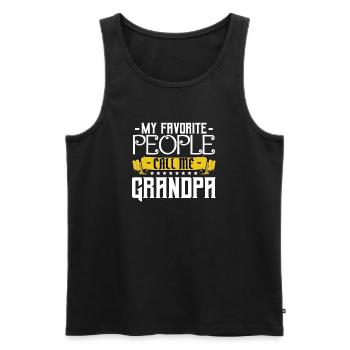 Appelle-moi grand-père Banner - Débardeur bio Premium Homme - noir - Devant - Michal (187cm)