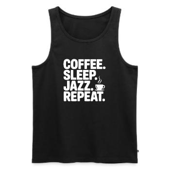 Coffee. Sleep. Jazz. Repeat. - Men's Premium Organic Tank Top - black - Front - Michal (187cm)
