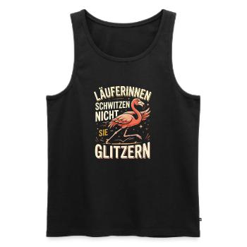 Läuferinnen Schwitzen nicht sie Glitzer Flamingo  - Männer Premium Bio Tank Top - Schwarz - Vorne - Michal (187cm)