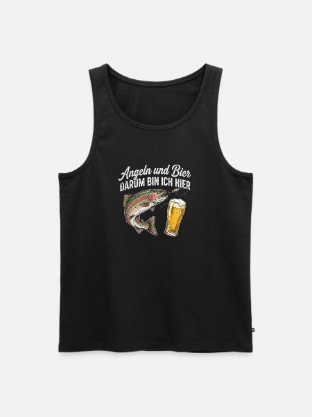 Forelle Angeln Und Bier - Männer Premium Bio Tank Top - Schwarz