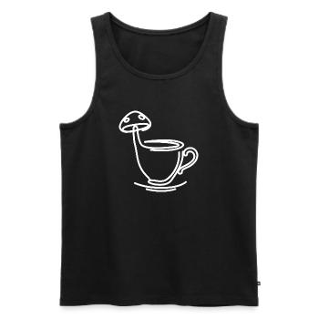 Champignon thé café - Débardeur bio Premium Homme - noir - Devant - Michal (187cm)