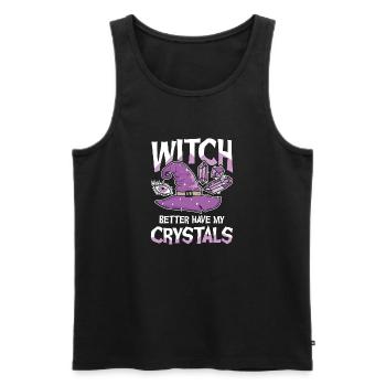Witch Better Have My Crystals Hexe Kristalle - Men's Premium Organic Tank Top - black - Front - Michal (187cm)