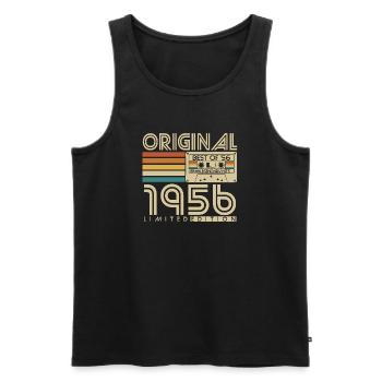 Cadeau vintage rétro vintage d’anniversaire 1956 - Débardeur bio Premium Homme - noir - Devant - Michal (187cm)