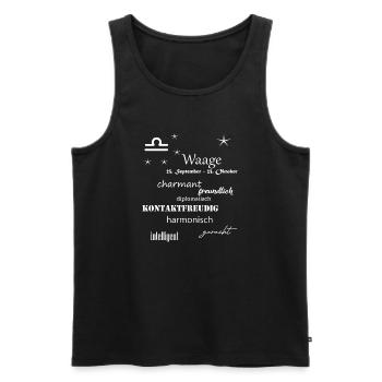 Waage_Sternzeichen - Männer Premium Bio Tank Top - Schwarz - Vorne - Michal (187cm)