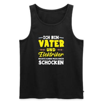 Vater Und Elektriker Spruch - Männer Premium Bio Tank Top - Schwarz - Vorne - Michal (187cm)